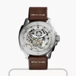 Fossil Modern Machine Automatic Skeleton Dial Brown Leather Men's Watch ME3083