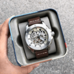 Fossil Modern Machine Automatic Skeleton Dial Brown Leather Men's Watch ME3083 - Image 3