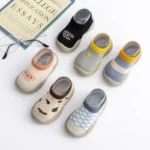 Baby Cotton Sock Shoes Anti Slip Rubber Soles - Girls and Boys - Image 3