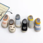 Baby Cotton Sock Shoes Anti Slip Rubber Soles - Girls and Boys